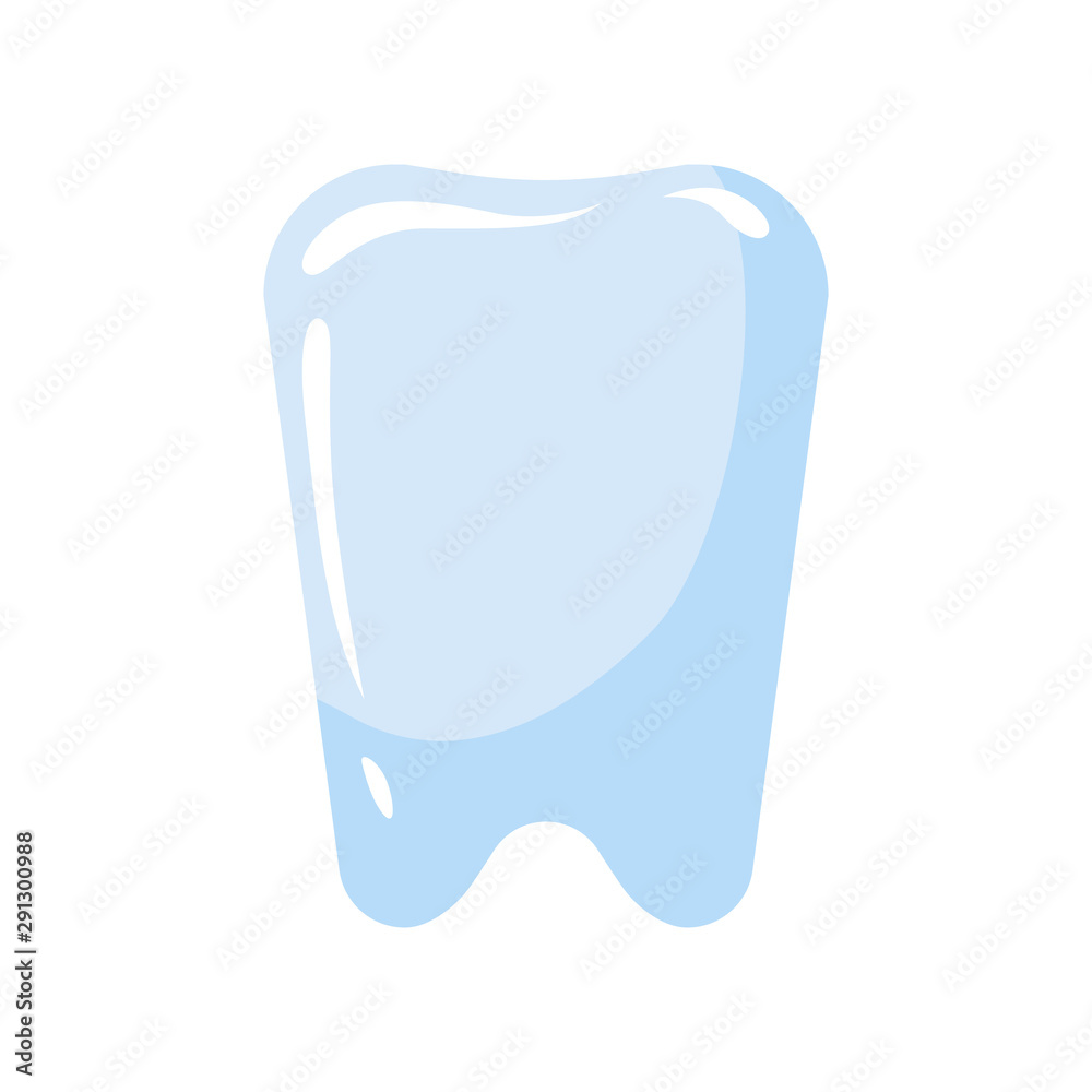 Tooth icon. Blue tooth symbol in flat style isolated on white background. Tooth icon. Blue tooth symbol in flat style isolated on white background.