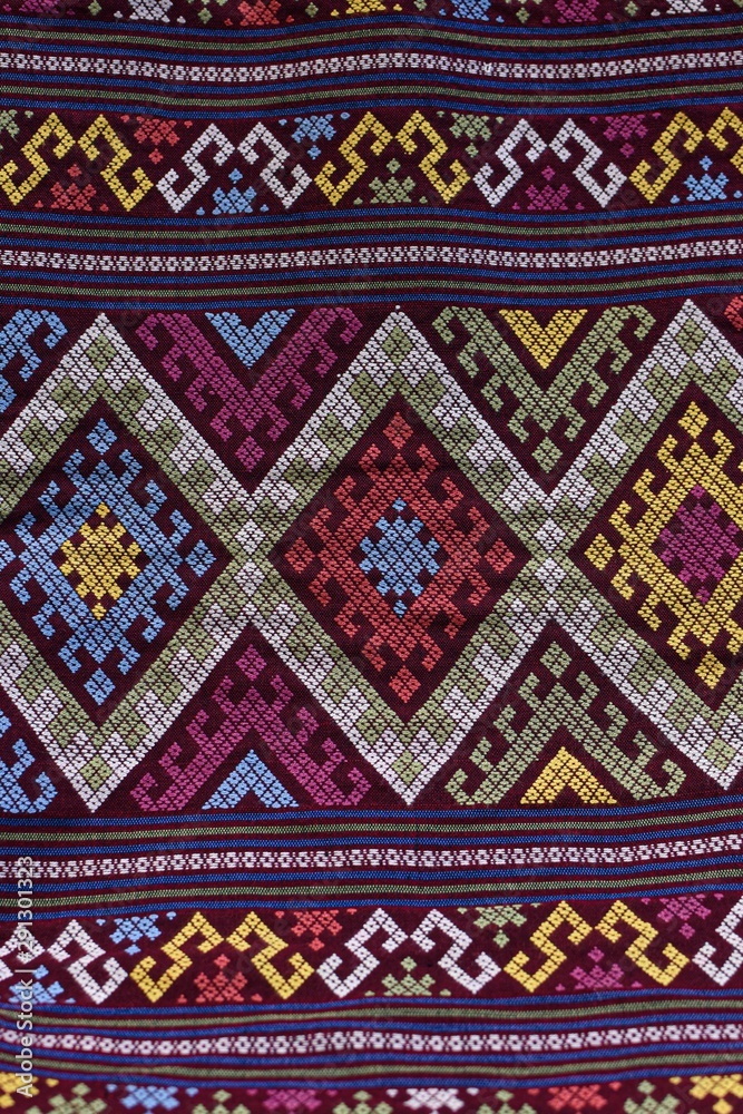 Woven fabrics of Nan Province close-up Woven fabrics of Nan Province close-up