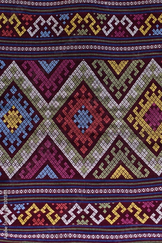 Woven fabrics of Nan Province close-up