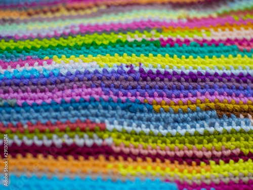 Bright colors from crochet ed close-up © Nawapon Viriyakit