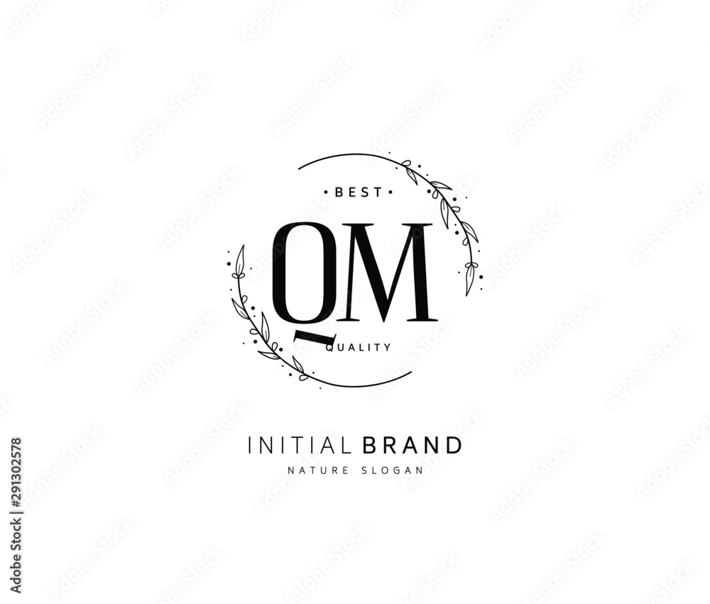 Q M QM Beauty vector initial logo, handwriting logo of initial signature, wedding, fashion, jewerly, boutique, floral and botanical with creative template for any company or business. Q M QM Beauty vector initial logo, handwriting logo of initial signature, wedding, fashion, jewerly, boutique, floral and botanical with creative template for any company or business.