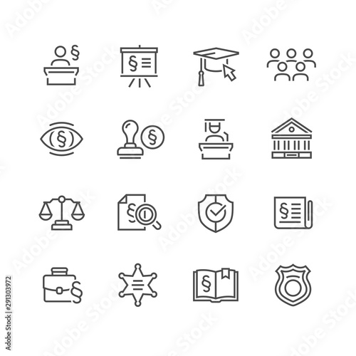 Lawyer and business vector icon set
