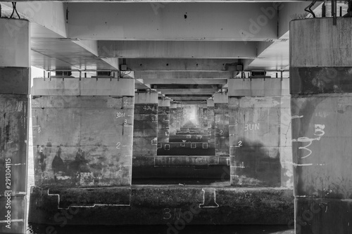 under the bridge black and white