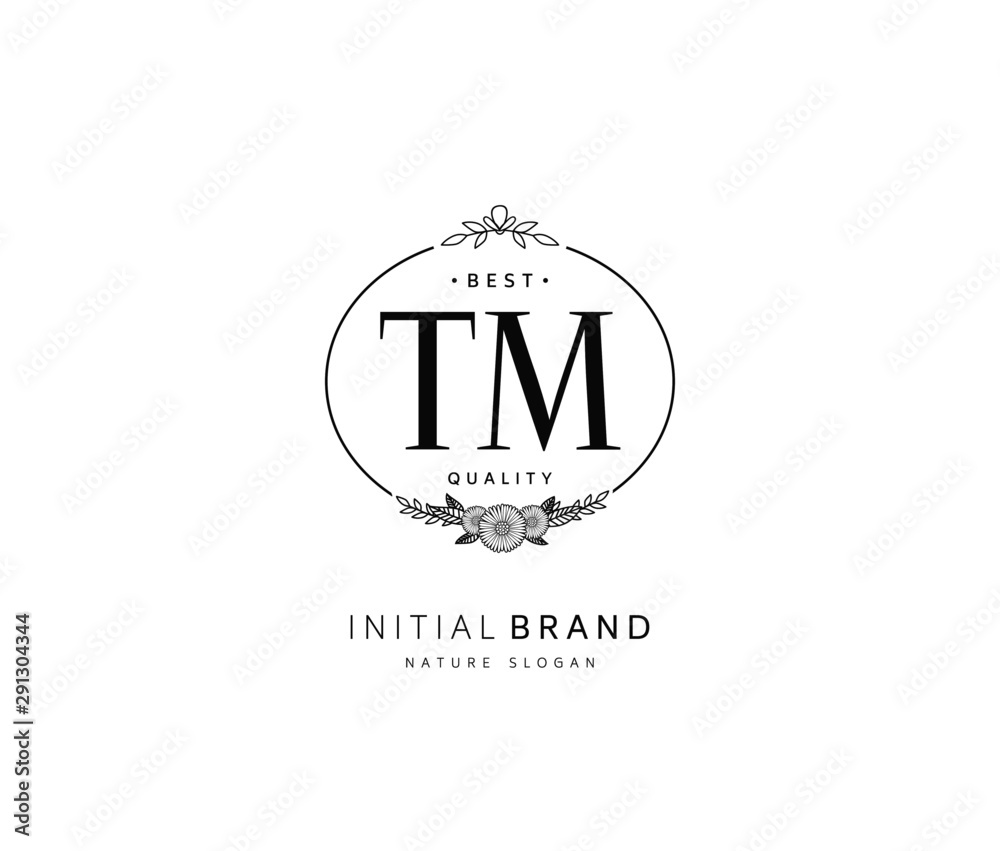 T M TM Beauty vector initial logo, handwriting logo of initial signature, wedding, fashion, jewerly, boutique, floral and botanical with creative template for any company or business. T M TM Beauty vector initial logo, handwriting logo of initial signature, wedding, fashion, jewerly, boutique, floral and botanical with creative template for any company or business.