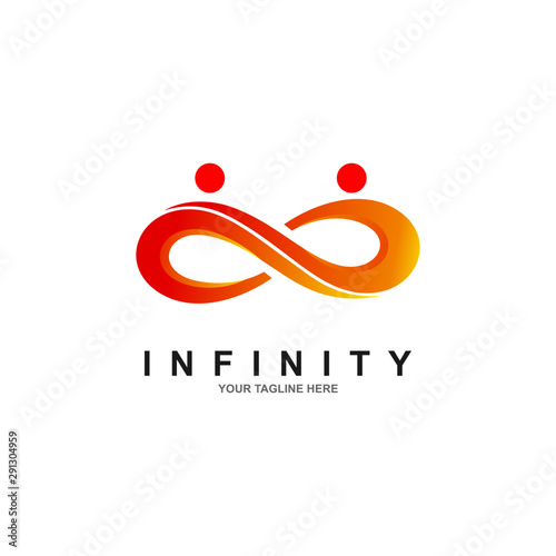Infinity symbol limitless logo design vector template