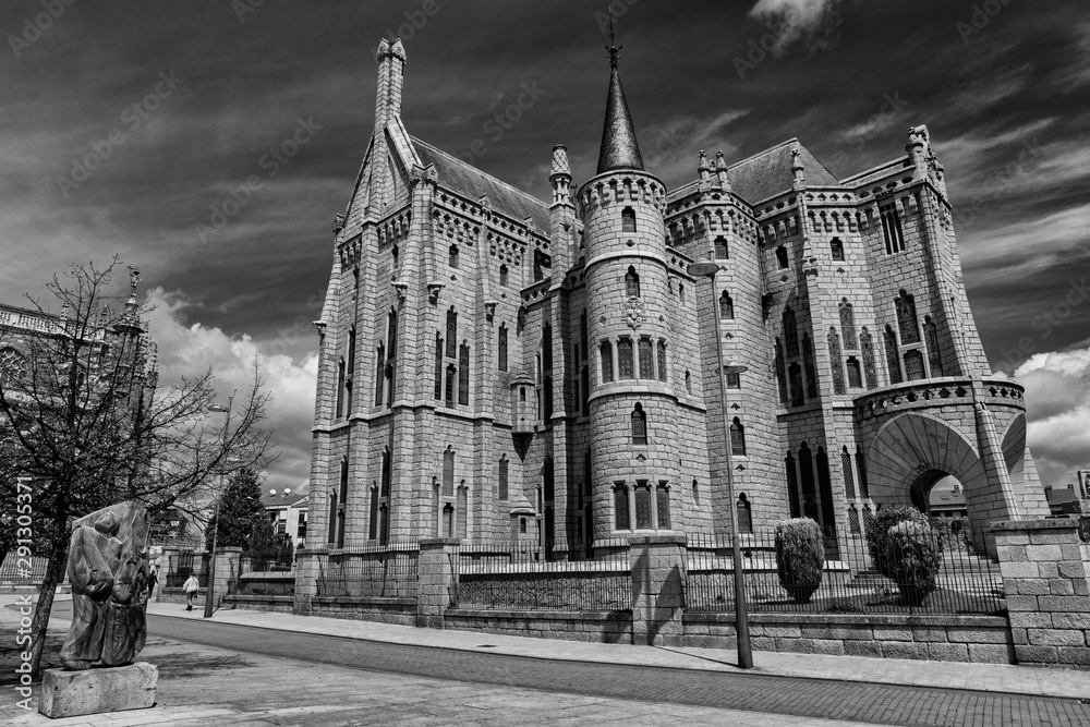 Astorga,Spain,4,2015;Episcopal palace neo-gothic building built between 1889 and 1915