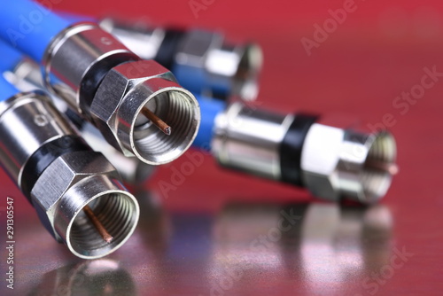 Coaxial TV Cables with Connectors photo