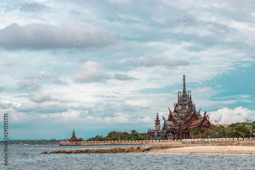 Pattaya, Thailand - 22 September 2019: Sanctuary of Truth, Pattaya's attractions