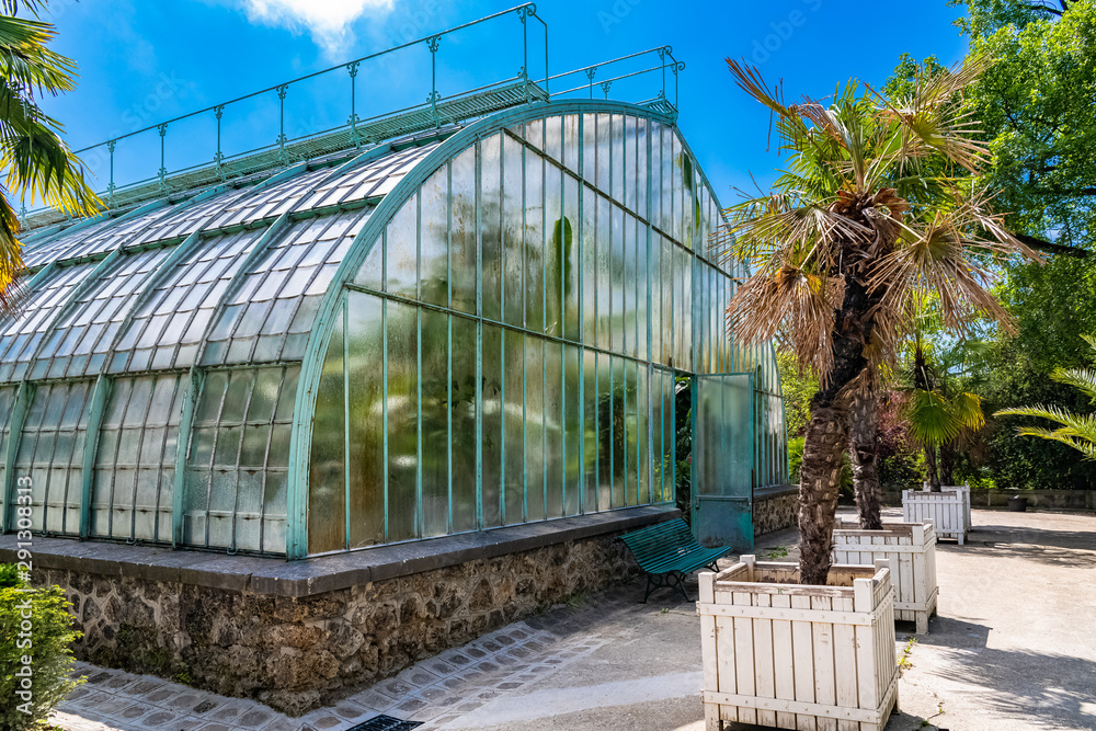 Paris, the Auteuil greenhouses, beautiful public garden in spring 
