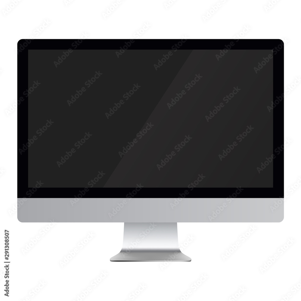 Computer monitor display with blank screen isolated on white background. Computer monitor display with blank screen isolated on white background.