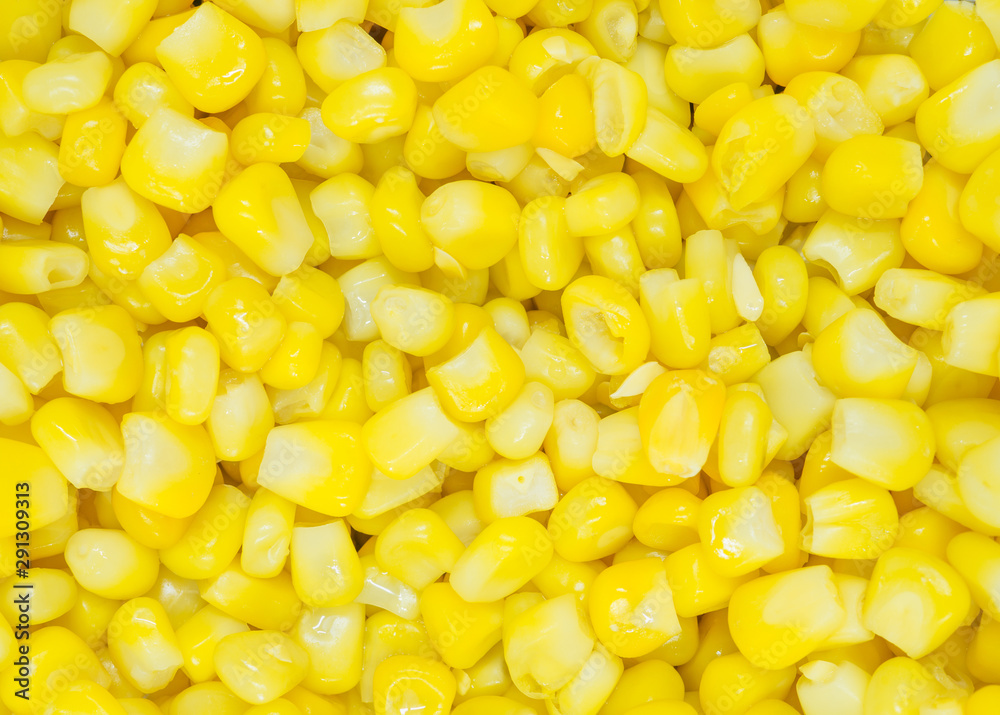 Closeup top view yellow corns texture background Closeup top view yellow corns texture background