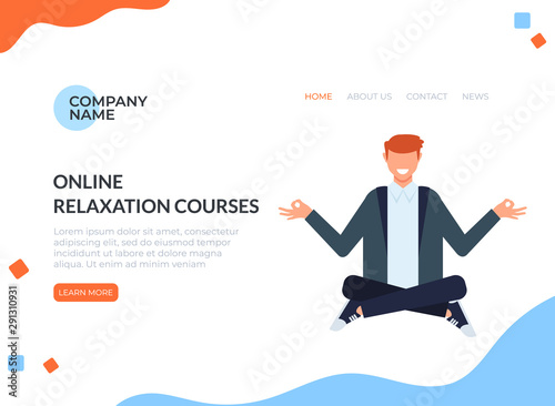 Relaxations courses web site concept. Vector graphic design flat cartoon illustration