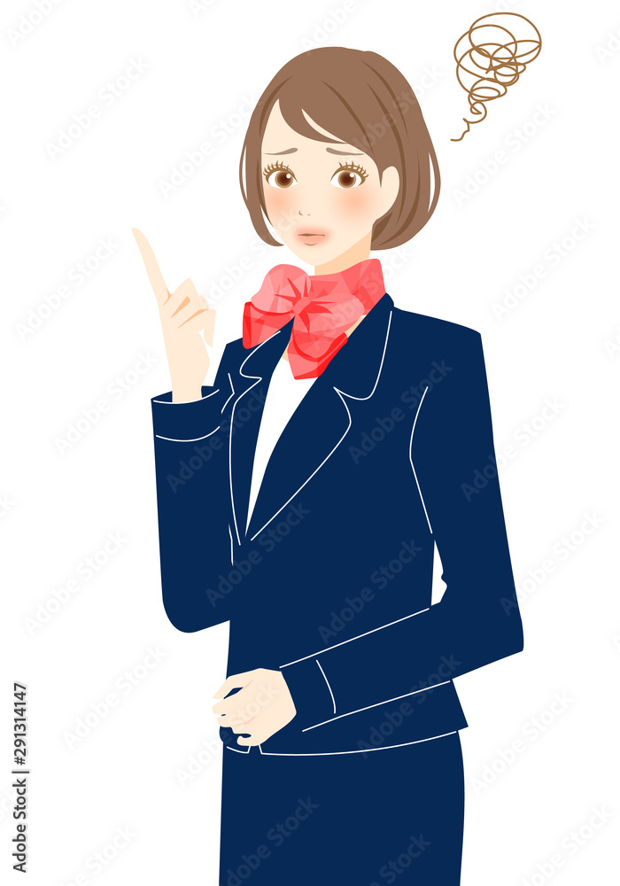 ミス 失敗 トラブル対応 制服姿の女性 スタッフ Stock Illustration Adobe Stock