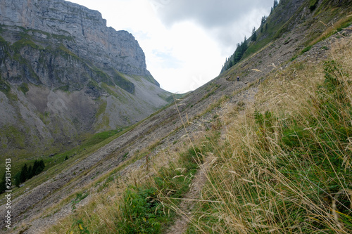 Bergwanderweg von Innereriz über die Sichle nach Merligen (Schweiz, Bern, Berner Oberland)