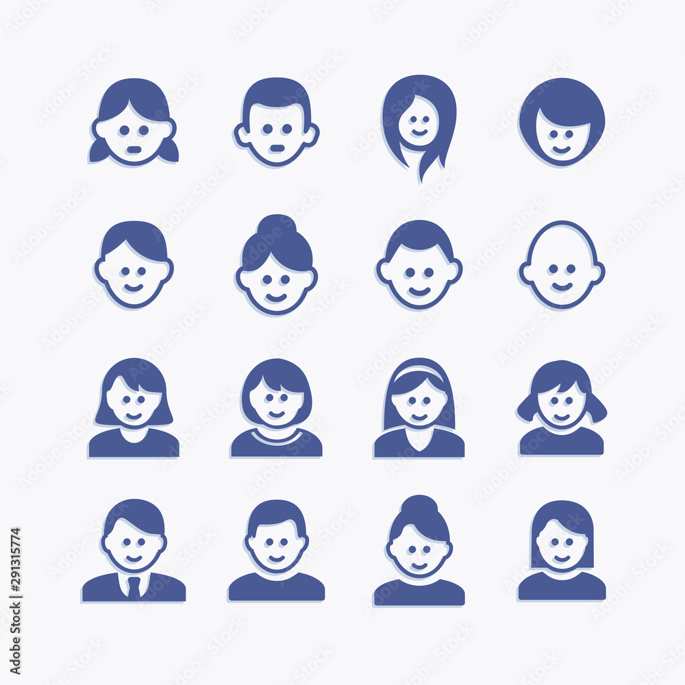 User icons and pictograms flat vector set User icons and pictograms flat vector set
