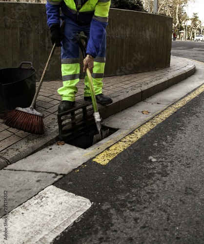 Man cleaning streets