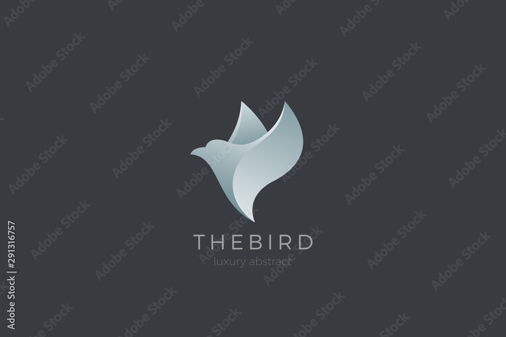 Flying Bird Logo abstract design vector template. Dove Cosmetics SPA Fashion Logotype icon.