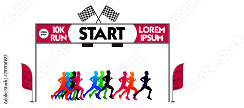 set of marathon start finish line. easy to modify -