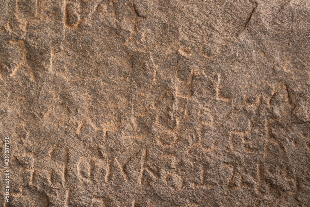 Inscriptions of Emperor Ashoka on rock boulder at Maski, Raichur, India Inscriptions of Emperor Ashoka on rock boulder at Maski, Raichur, India