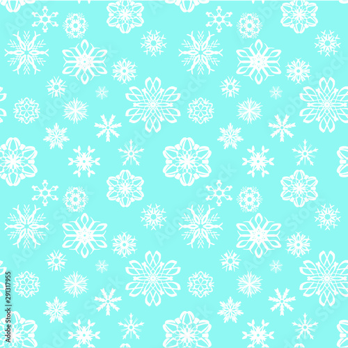 Snowflakes seamless pattern, winter background.