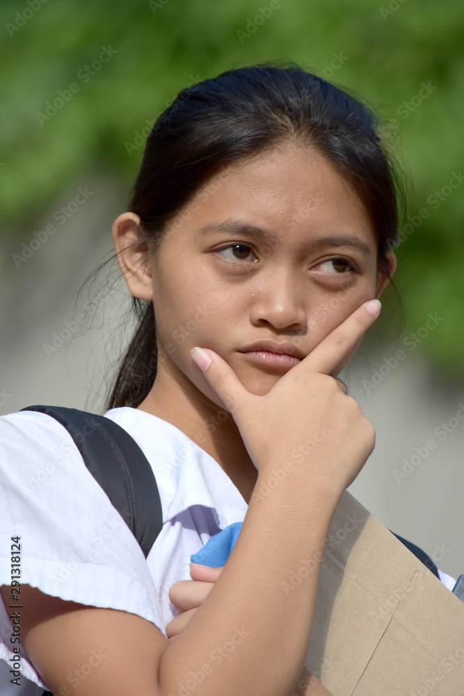 A Thinking Beautiful Minority Female Student A Thinking Beautiful Minority Female Student