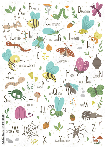 Canvas Print Woodland alphabet for children