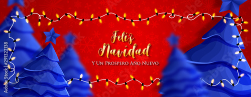 Spanish Christmas (Feliz Navidad) and Happy New Year greeting card