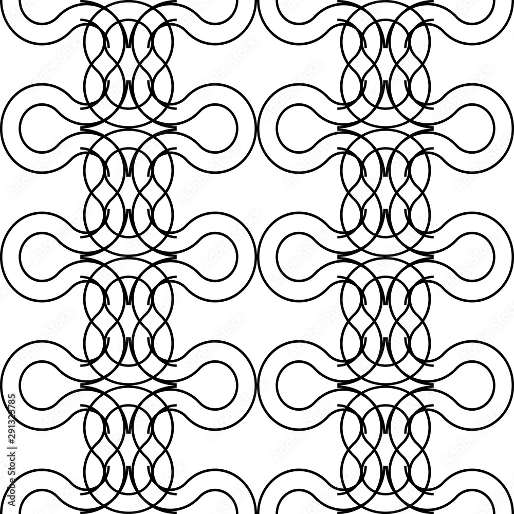 Design seamless monochrome decorative braid pattern Stock Vector