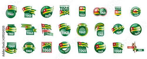 togo flag, vector illustration on a white background.