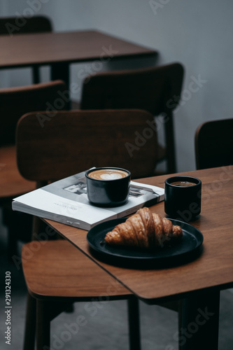 coffee cup on wooden table