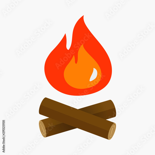 Colorful Bonfire flat vector illustration