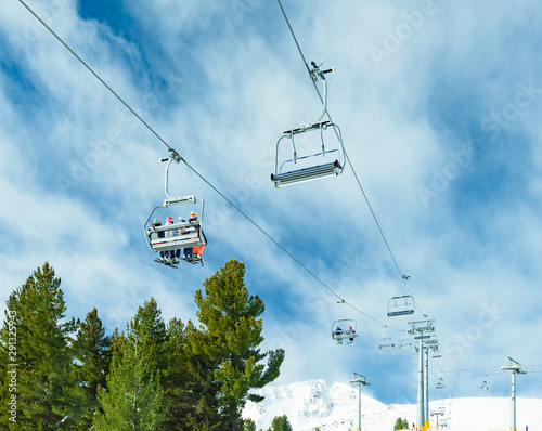 chairlift with people