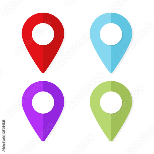 Free Download set of map loccation pins color vector - GFXLoad