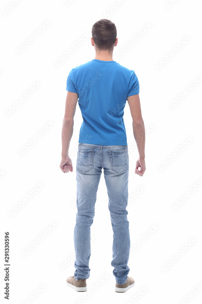 rear view . modern stylish guy looking forward rear view . modern stylish guy looking forward