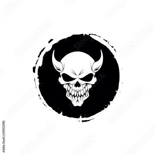 demons skull with horns. Vector illustration