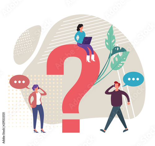 Search for answers concept. Vector graphic design flat cartoon illustration