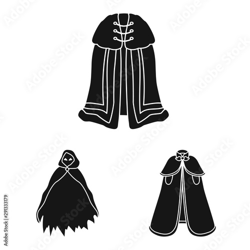 Vector design of fabric and garment logo. Collection of fabric and clothes stock vector illustration.
