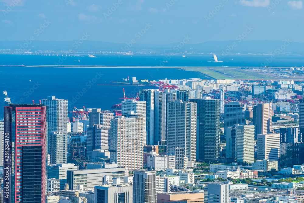 Naklejka premium 東京の風景 Tokyo city skyline , Japan.