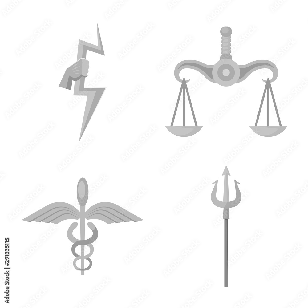 Vector design of ancient and culture sign. Set of ancient and antique stock symbol for web.