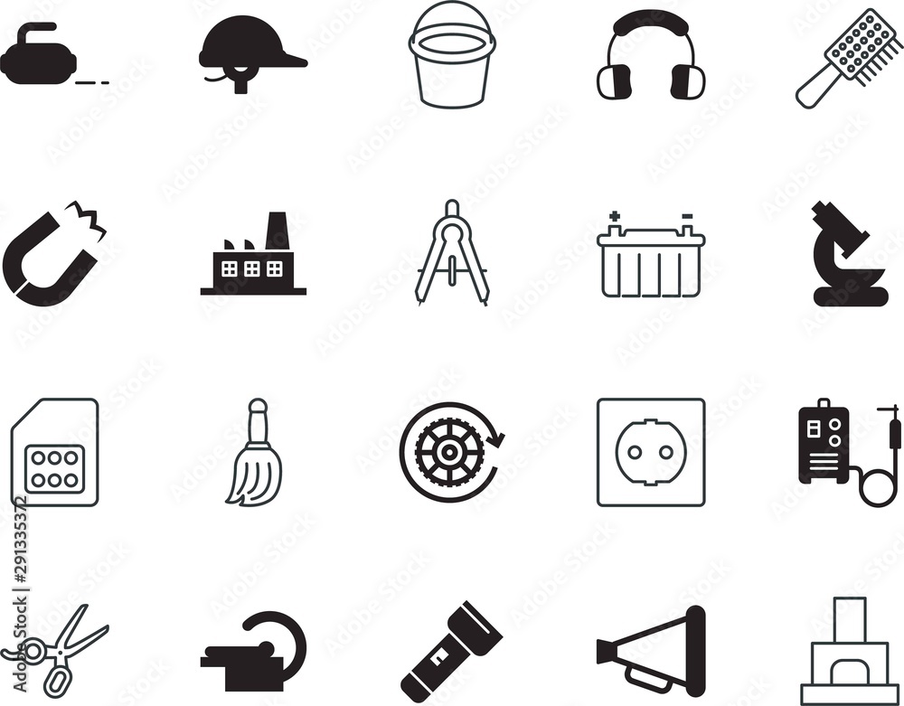 Fototapeta premium equipment vector icon set such as: radiology, torch, clinic, check, magnet, internet, geometry, communicate, research, female, bullhorn, headset, broomstick, environment, wood, interior, builder