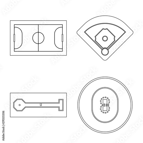 Isolated object of plan and sport symbol. Collection of plan and game stock symbol for web.