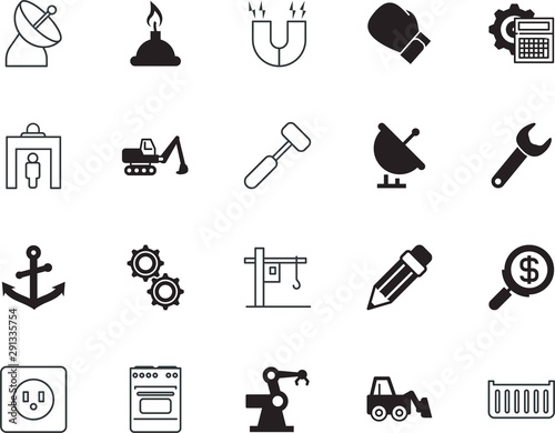 equipment vector icon set such as: financial, burn, access, field, orange, type, robotic, holiday, gray, researcher, device, group, graphite, shape, training, european, automation, key, truck