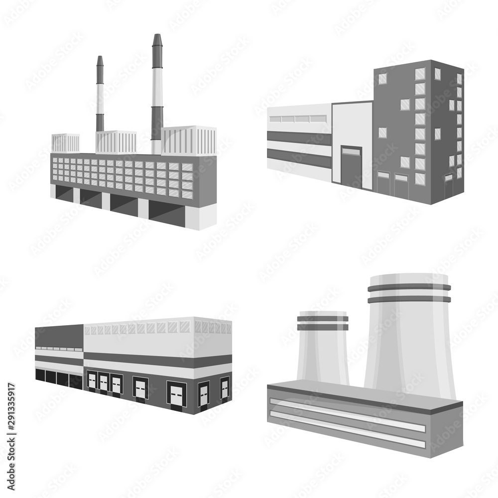 Obraz premium Vector illustration of business and building logo. Collection of business and equipment vector icon for stock.