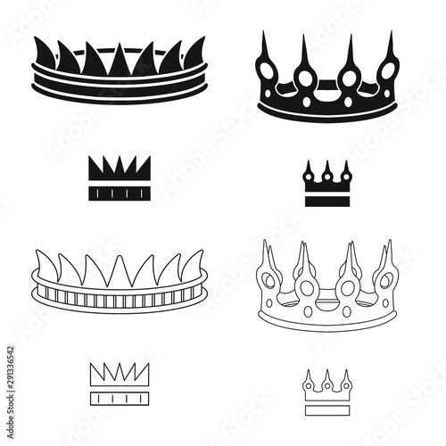 Isolated object of medieval and nobility icon. Collection of medieval and monarchy vector icon for stock.