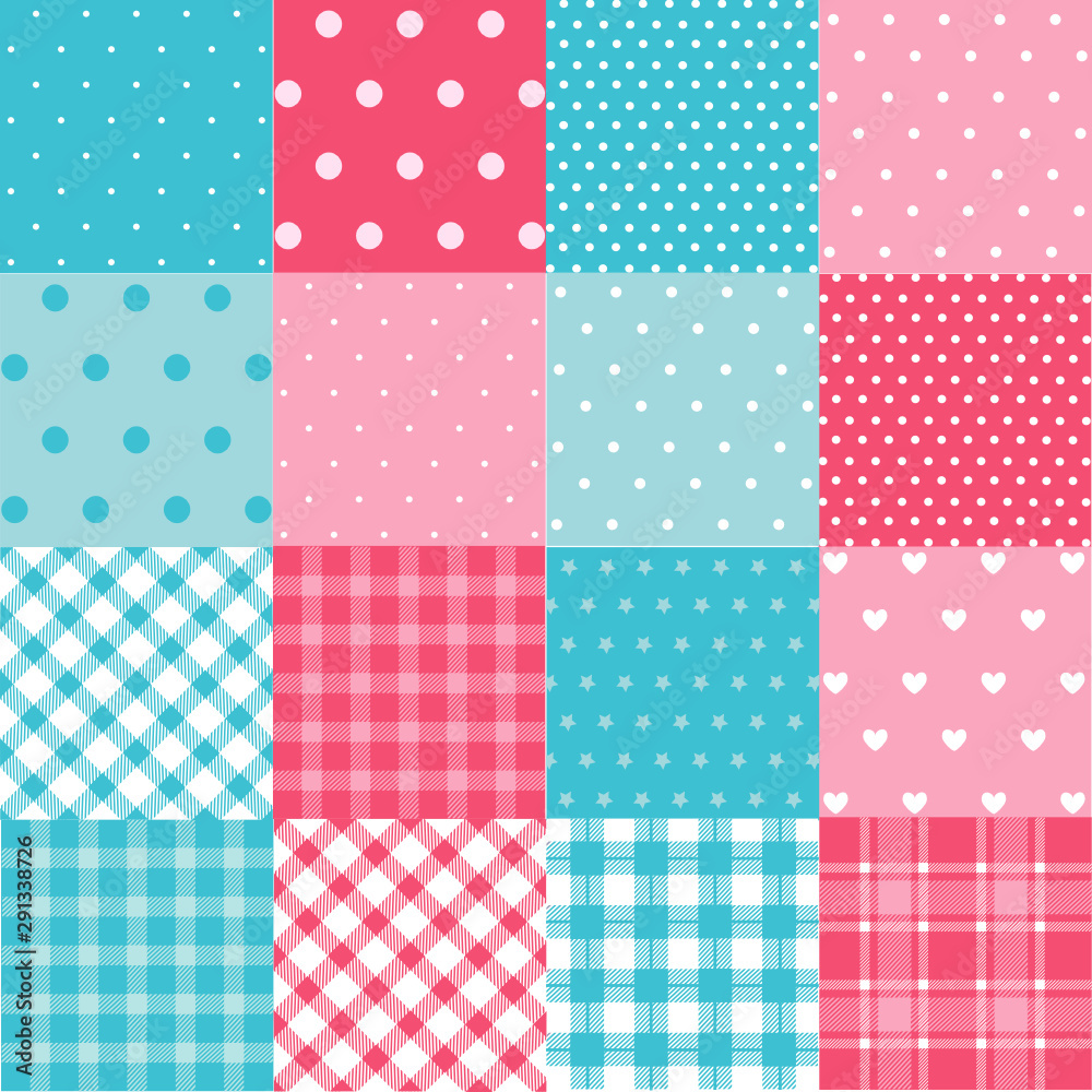 Set of seamless baby patterns Set of seamless baby patterns