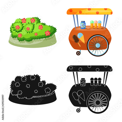 Isolated object of urban and street logo. Collection of urban and relaxation stock vector illustration.