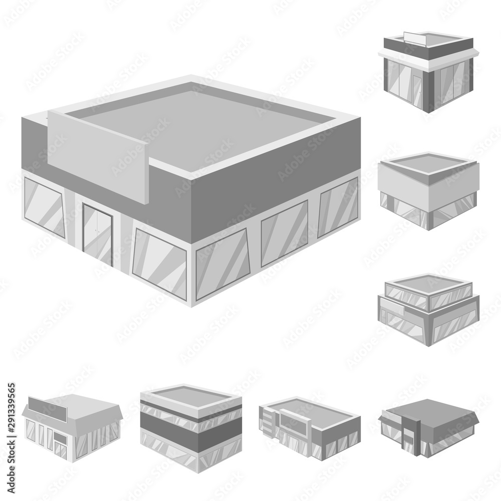 Isolated object of construction and showcase icon. Set of construction and architecture vector icon for stock.