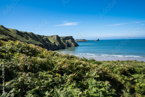 The beach at Rhossili bay at South Wales, UK photo
