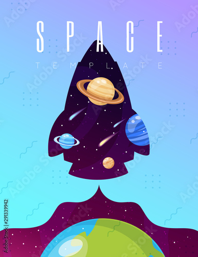 Space background with stars and planets