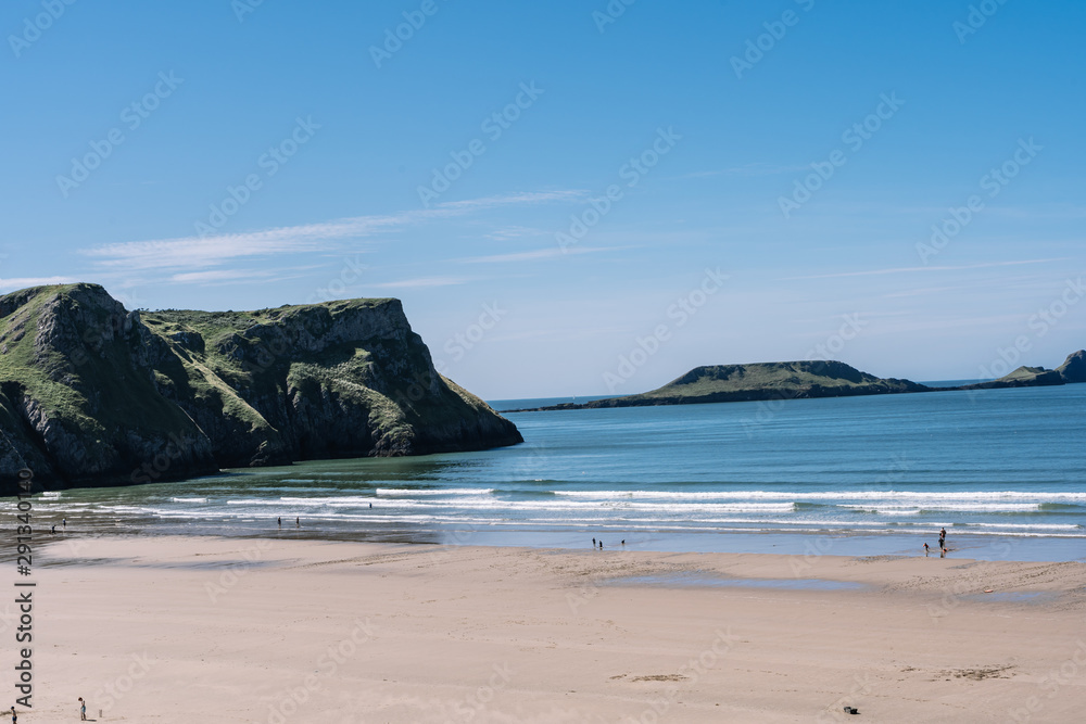 Amazing view of Rhossili Bay during summertime.